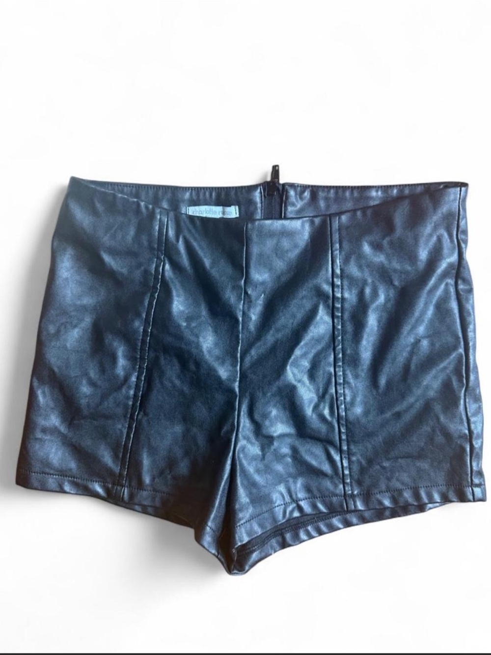 Y2K Charlotte Russe Black Faux Leather Shorts